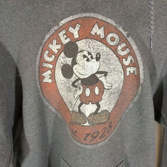 Disneyland Walt Disney World Womens Small Gray Micky Mouse Hoodie w/ Drawstring - Picture 3 of 5